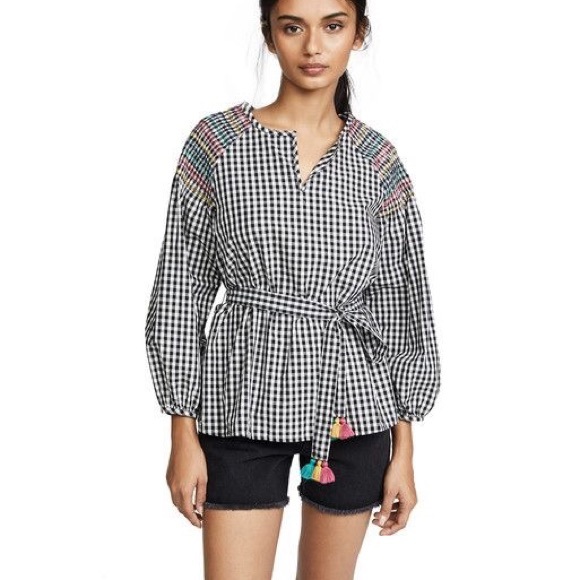 Madewell gingham smocked top - Picture 1 of 3